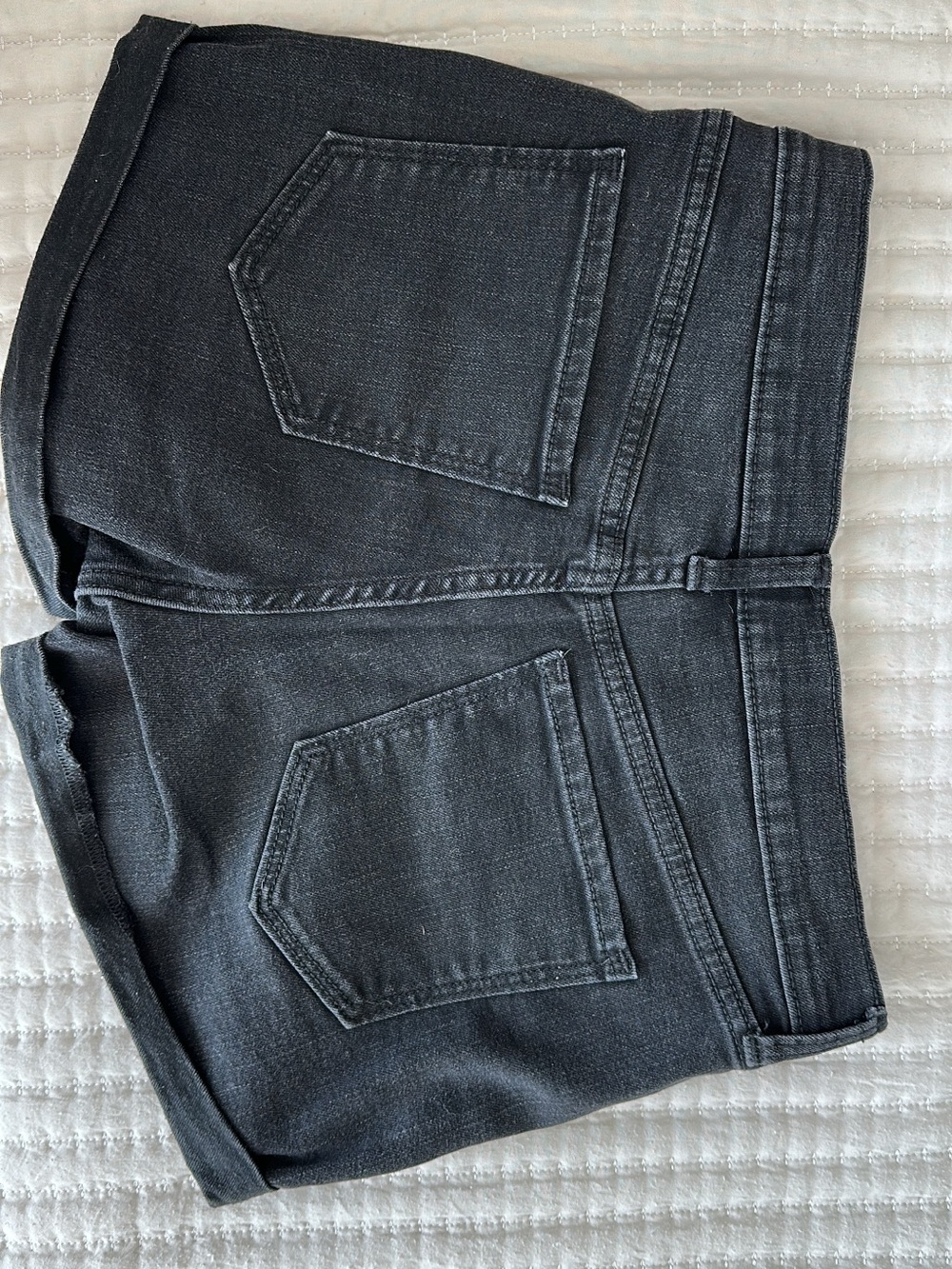 Old Navy Black Washed Distressed Denim Shorts - Picture 2 of 2